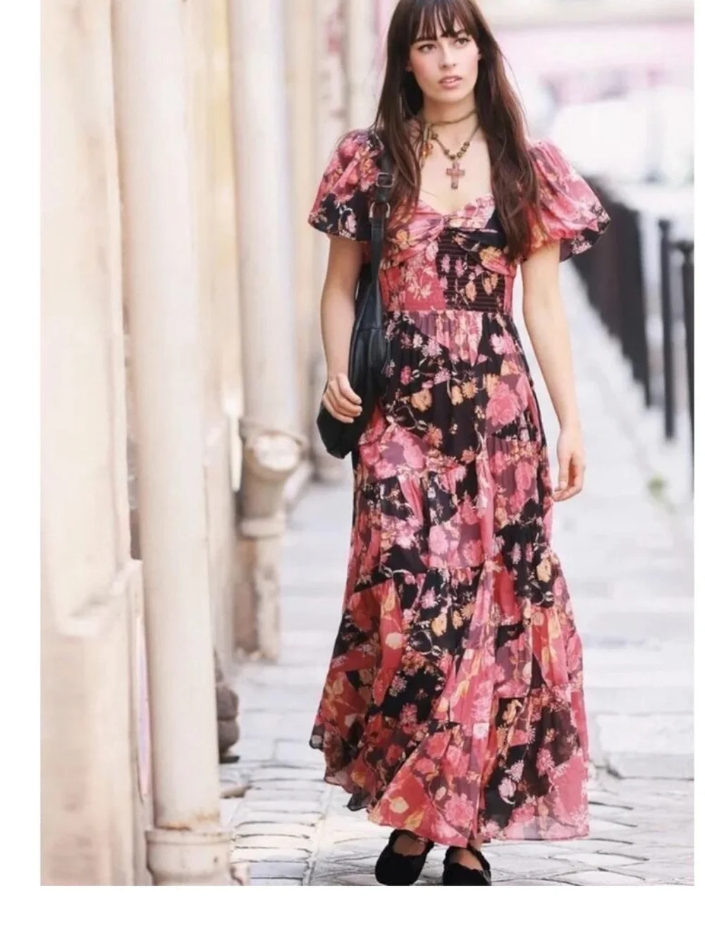 Free People Sun-drenched floral patchwork summer dress medium